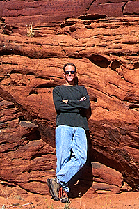 That's me leaning against a goblin-like formation on the Paria Plateau.